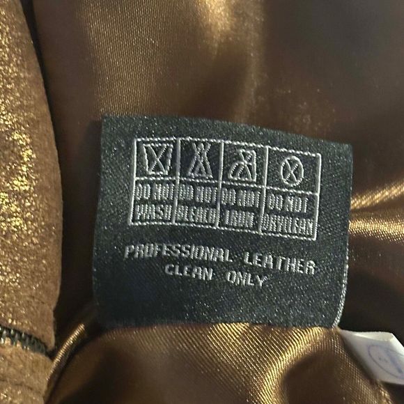 Vtg SAGUARO Shimmering Copper Brown LEATHER FULL ZIP Belted JACKET Sz M - Picture 7 of 9